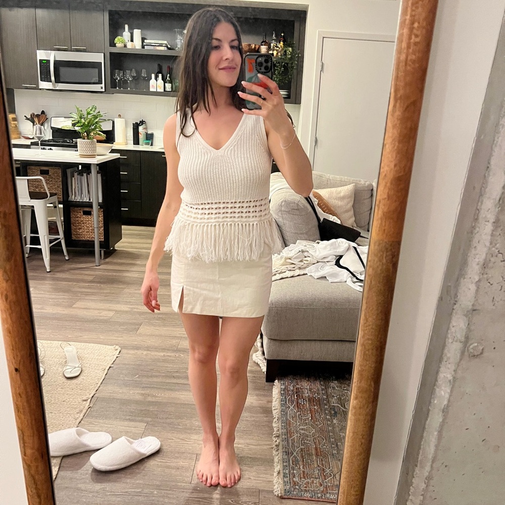 Club Monaco White Knit Top